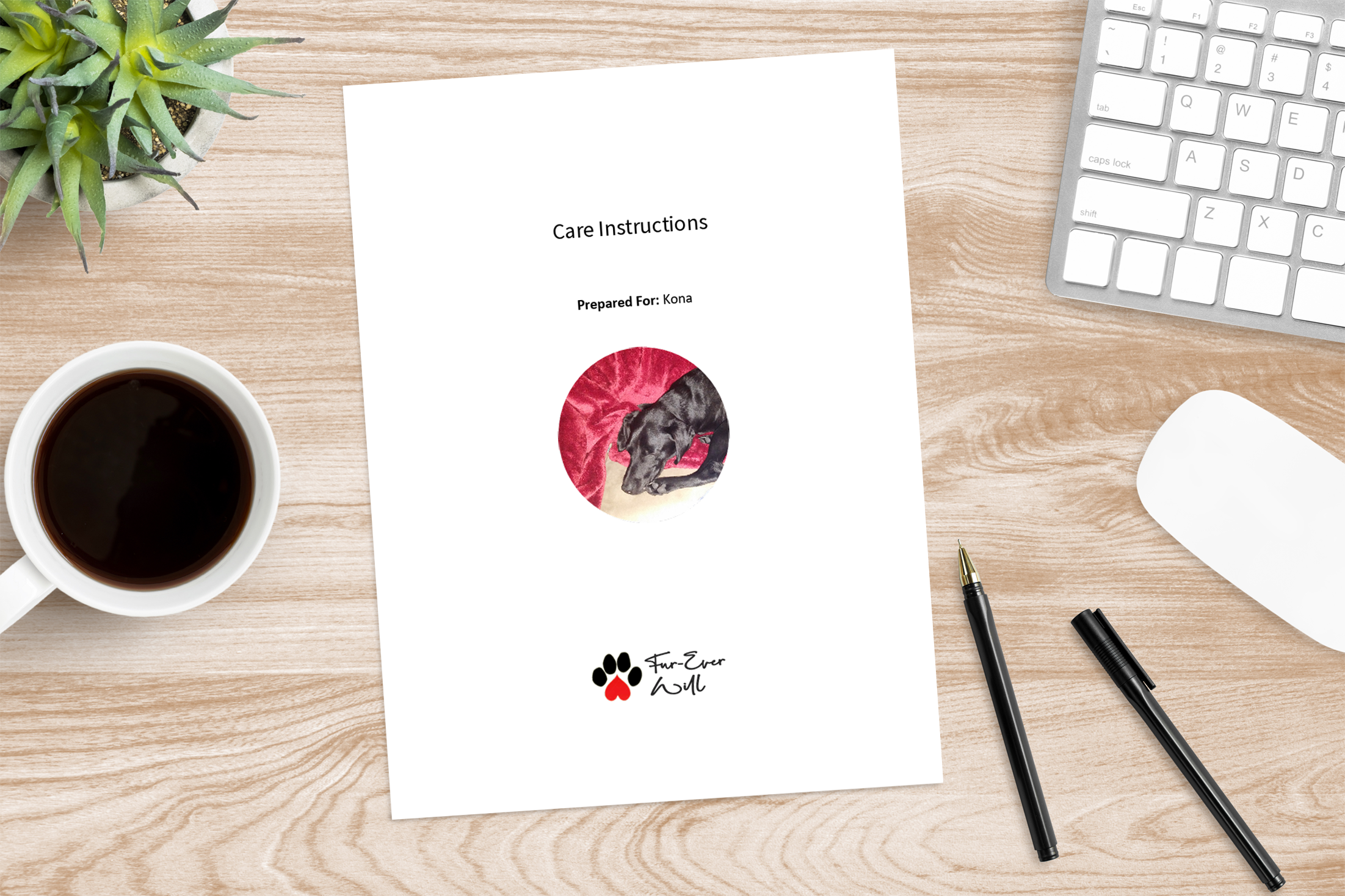 Sample Care Instructions Cover